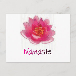 Postal Regalos de yoga "Namaste" de flores de Lotus