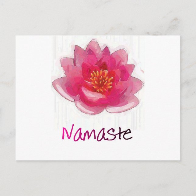 Postal Regalos de yoga "Namaste" de flores de Lotus (Anverso)