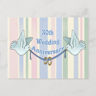 Postal Regalos del 30° aniversario del Boda