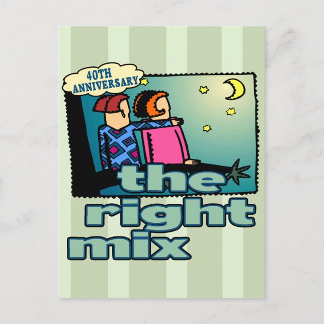 Postal Regalos del 40° Aniversario del Boda (Anverso)