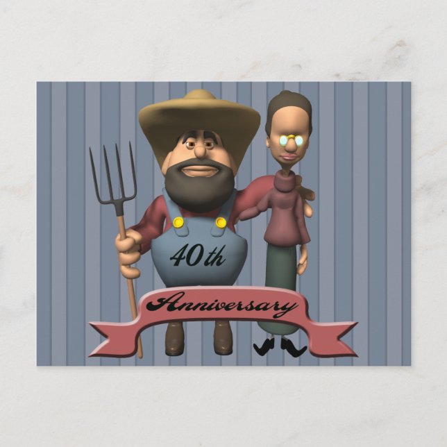 Postal Regalos del 40° Aniversario del Boda (Anverso)