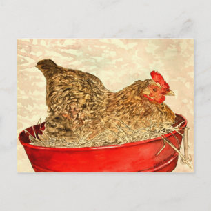 Postal regalos del arte de la pintura del pollo de la