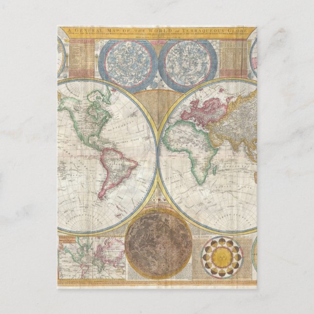 Postal Regalos del Mapa Mundial (Anverso)