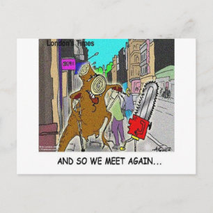 Postal Regalos divertidos caricatura Rick London abrazado
