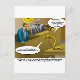 Postal Regalos divertidos de dibujos animados del juicio 