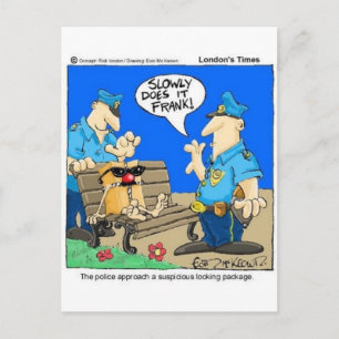 Postal Regalos divertidos de dibujos animados policiales 