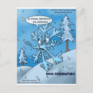 Postal Regalos Divertidos de Filósofos Copo de Nieve Cami