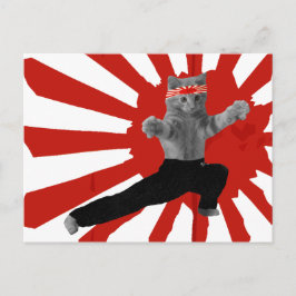Postal Regalos divertidos de gatito de karate