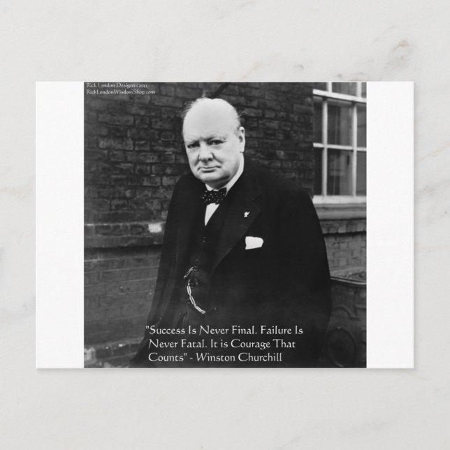 Postal Regalos "El Éxito Nunca es Definitivo" de Winston  (Anverso)