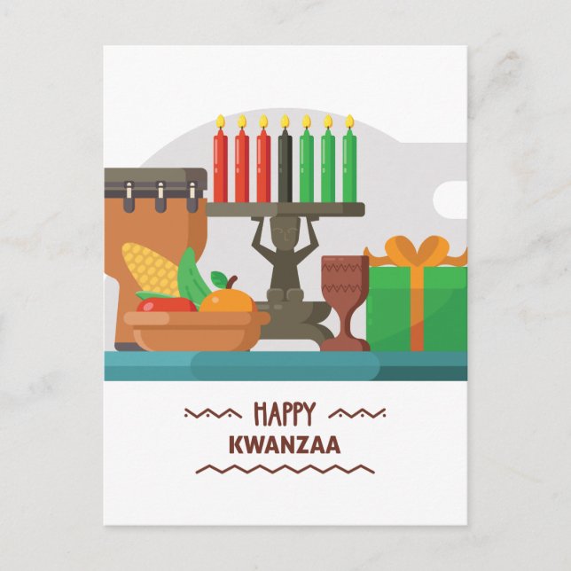 Postal regalos felices de kwanzaa (Anverso)
