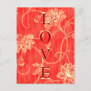 Postal Regalos florales rojos y blancos
