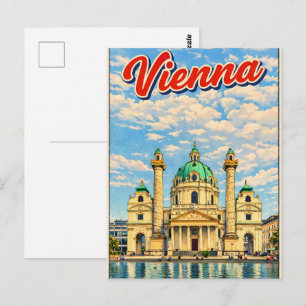 Postal Regalos ilustrados de la ciudad de Viena, Austria