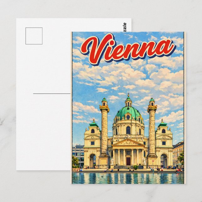 Postal Regalos ilustrados de la ciudad de Viena, Austria (Anverso / Reverso)