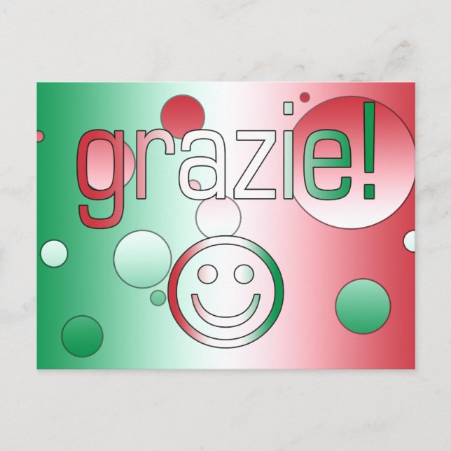 Postal Regalos italianos: Gracias / Grazie Face (Anverso)
