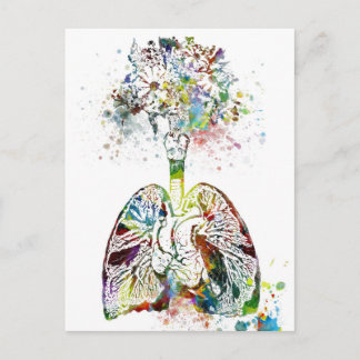 Postal Regalos médicos Motif Corazón y pulmones