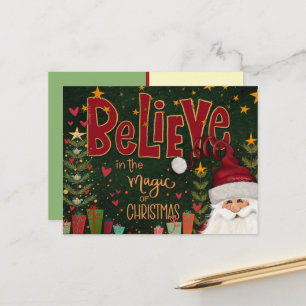 Postal Regalos Navideños Festivos Santa Cree Inspiración 