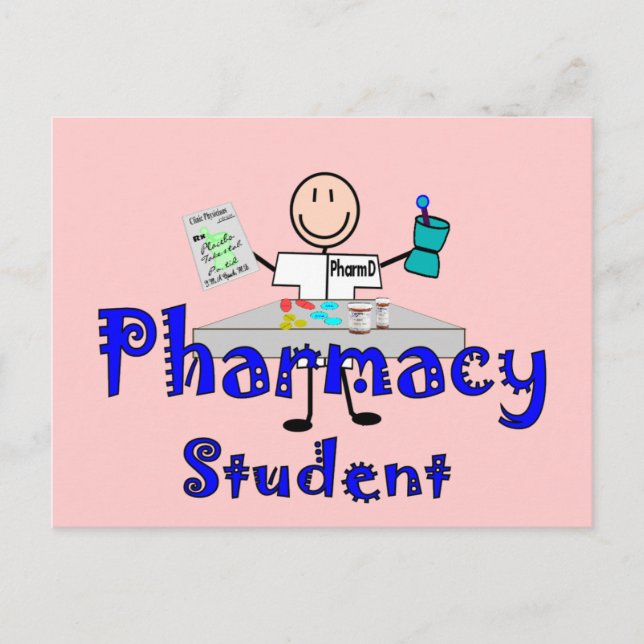 Postal Regalos para estudiantes de farmacia (Anverso)