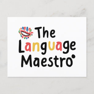 Postal Regalos para profesores de idiomas. El maestro de 