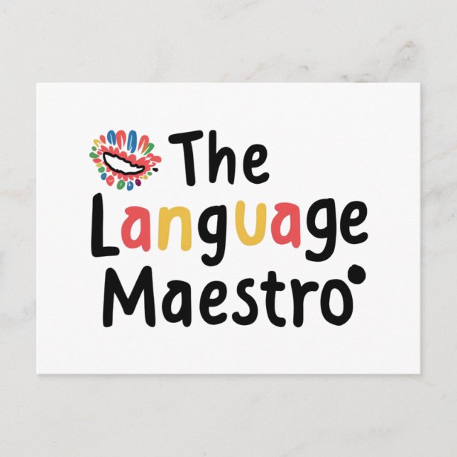Postal Regalos para profesores de idiomas. El maestro de  (Anverso)
