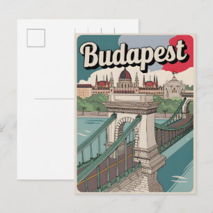 Postal regalos puente elizabeth vintage budapest hungria
