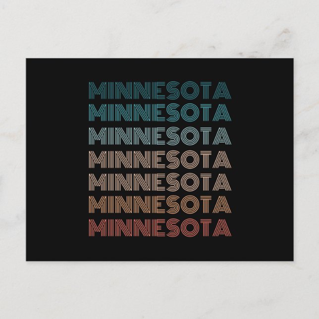 Postal Regalos Retro Minnesota Vintage Estados Americanos (Anverso)