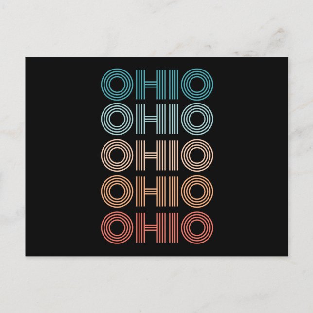 Postal Regalos Retro Ohio de Estados Unidos (Anverso)