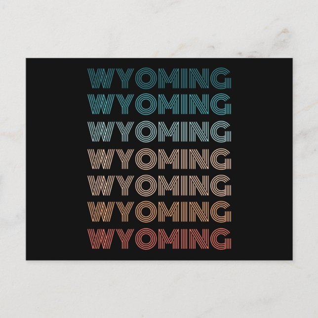 Postal Regalos Retro Wyoming de Estados Unidos (Anverso)