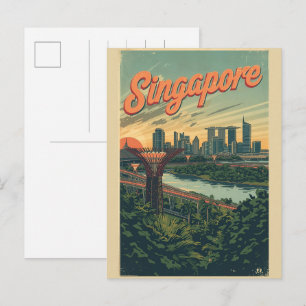 Postal Regalos vintage de Singapur gardens by the bay