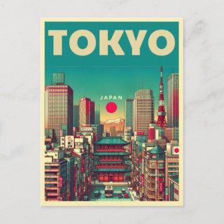 Postal regalos vintage de viaje a Tokio Japón