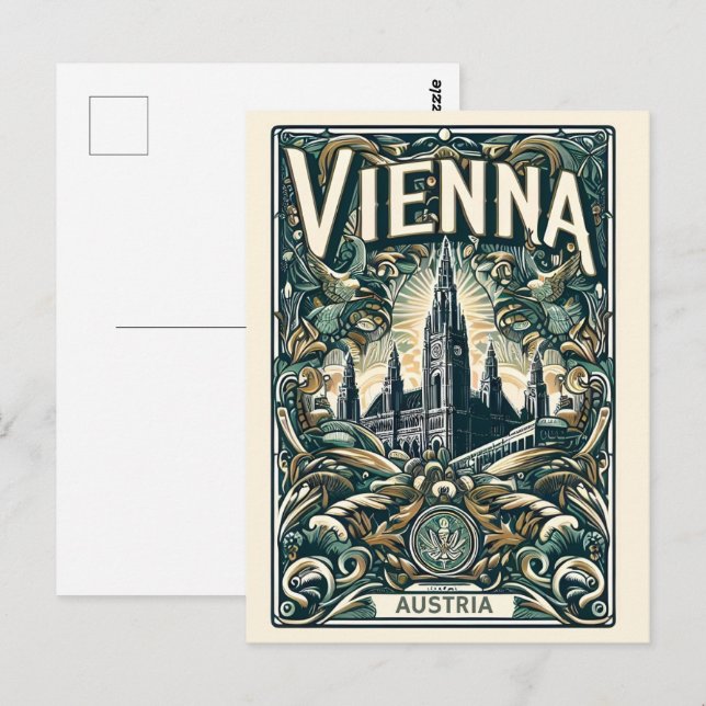 Postal Regalos vintage de Viena (Anverso / Reverso)