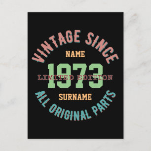 POSTAL REGALOS VINTAGE PERSONALIZAR NOMBRE CUMPLEAÑOS AÑO