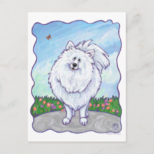 Postal Regalos y accesorios de Pomerania Blanca