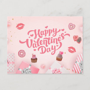 Postal Regalos y dulces del día de San Valentín