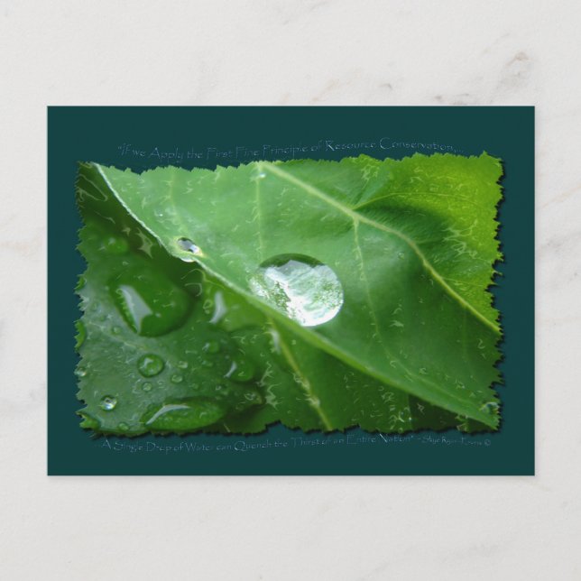 Postal Regalos y engranajes para la CONSERVACIÓN DE AGUA  (Anverso)