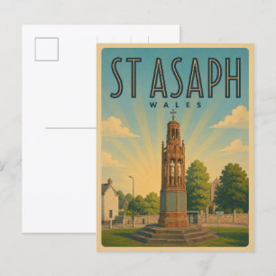 Postal Regalos y recuerdos vintage St Asaph, norte de Gal