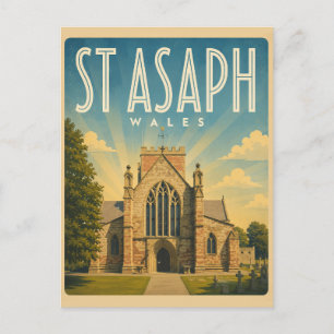 Postal Regalos y souvenirs de St Asaph vintage, norte de