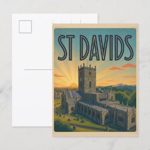 Postal Regalos y souvenirs de St Davids vintage, Gales