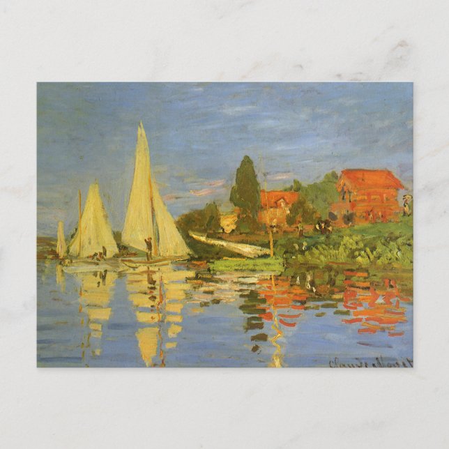 Postal Regatta en Argenteuil por Claude Monet (Anverso)