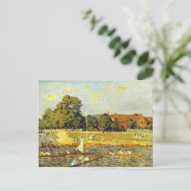 Postal Regatta en Hampton Court Alfred Sisley Poster (Anverso de pie)