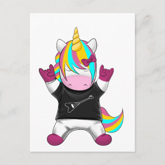 Postal Regenbogen Einhorn Rocker