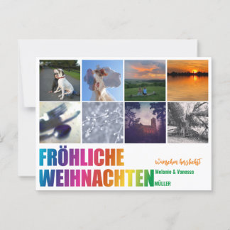 Postal Regenbogen Weihnachtspostkarte 
