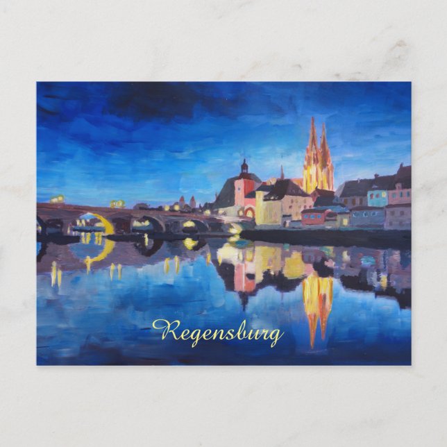 Postal Regensburg, Baviera al amanecer (Anverso)