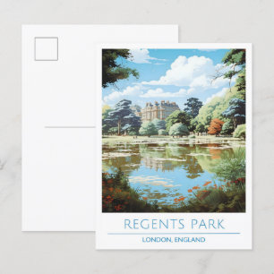 Postal Regents Park London Inglaterra Art Vintage Travel