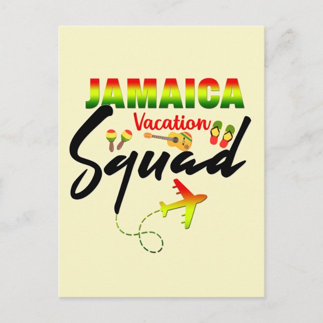 Postal Reggae coincidente de grupos de vacaciones de Jama (Anverso)