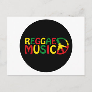 Postal Reggae Diseño musical, arte de reggae