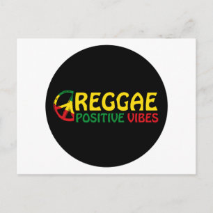 Postal Reggae Music con vibraciones positivas y bandera d