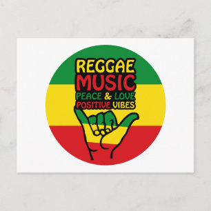 Postal Reggae Shaka Hand con citas positivas