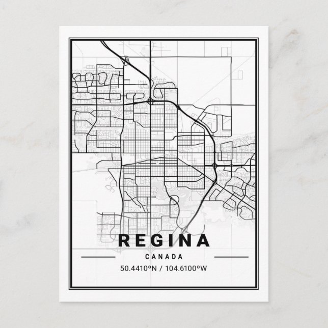 Postal Regina Saskatchewan Canada Travel City Map (Anverso)