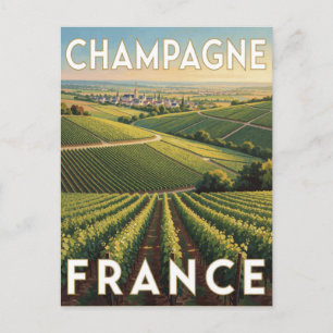 Postal Región vinícola de Champán Francia viñedos ondulad