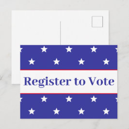 Postal Registrarse para Votar Rojo Blanco y Azul